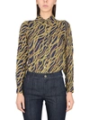 Michael Michael Kors Chain Button Down Shirt In Blue