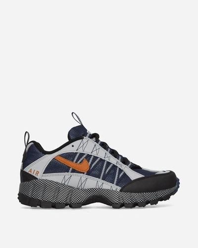 Nike Air Humara Qs Leather-trimmed Mesh Sneakers In Silver/desert Bronze-midnight Navy-black