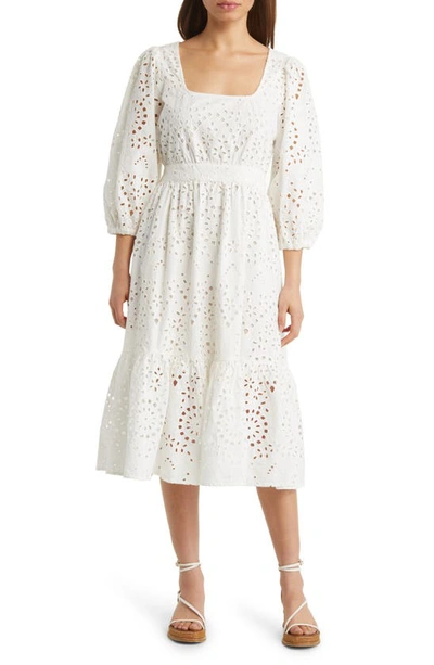 Nordstrom Matching Family Moments Cotton Eyelet Midi Dress In Ivory Cloud |  ModeSens