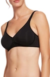 Wolford Cotton Contour 3w Wireless Plunge Bra In Black