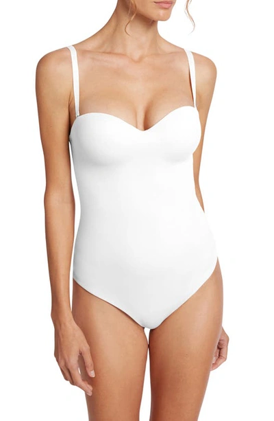 Wolford Mat De Luxe Thong Bodysuit In White