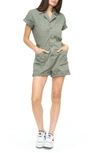 Pistola Parker Short Sleeve Romper In Colonel In Colonel