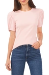 1.state Puff Sleeve Cotton Tee In Peach Skin