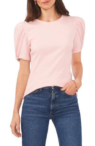 1.state Puff Sleeve Cotton Tee In Peachy