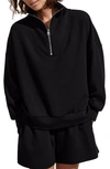 Varley Hawley Half-zip Sweatshirt In Black