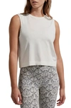 Varley Page Seamless Knit Crop Tank In White