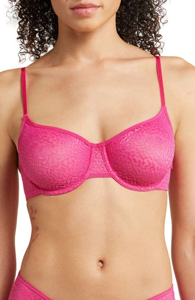 Dkny Modern Lace Unlined Demi Bra In Beet