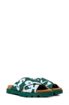 Camper Brutus 35mm Sandals In Green/ Brown