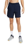 Nike Men's Challenger Dri-fit 7" 2-in-1 Running Shorts In Obsidian/obsidian/black