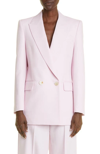 Alexander Mcqueen Double-breasted Sartorial Wool Jacket In Rose