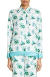 MAX MARA SVAGO TROPICAL FLORAL SILK BUTTON-UP SHIRT