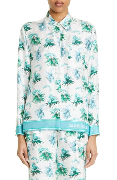 Max Mara Svago Printed Silk Twill Shirt In Multicolor