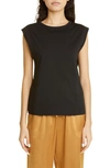 Loulou Studio Brani Sleeveless Cotton T-shirt In Black  
