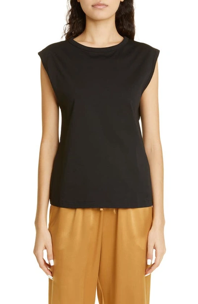 Loulou Studio Brani Sleeveless Cotton T-shirt In Black  