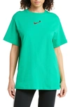 Nike Sportswear Boyfriend Swoosh Logo T-shirt In Stadium Green