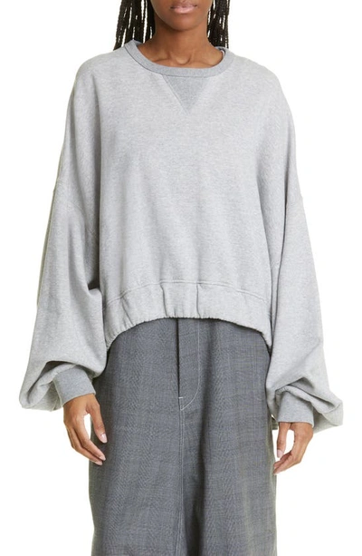 R13 Jumbo Oversize Crop Sweatshirt In Grey