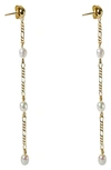 Argento Vivo Freshwater Pearl Station Drop Earrings In Gold