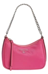 Michael Kors Small Jet Set Charm Chain Pochette In Cerise