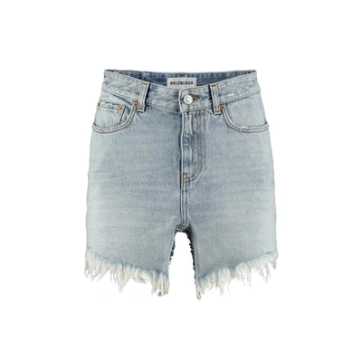 Balenciaga Cut-up Denim Mini Skirt In Blue