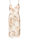 Gold Hawk Chloe Printed Slip Dress In Beige