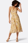 Joie Margot Floral Print Silk Dress In Yellow