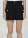 Balmain Grain De Poudre Cargo Shorts In Black