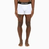 PALM ANGELS PALM ANGELS WHITE COTTON BOXERS WITH LOGO