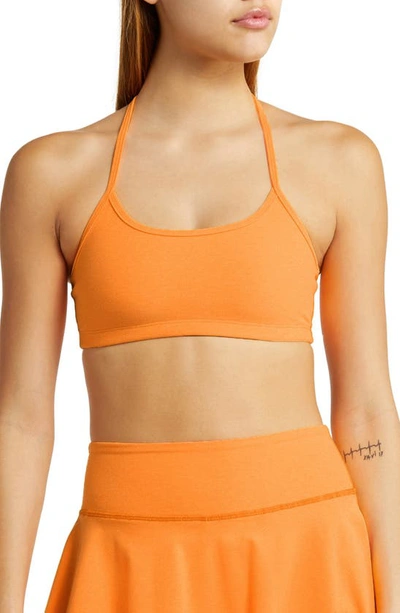 Beyond Yoga Space Dye Slim Racerback Sports Bra In Mango Pop Heather