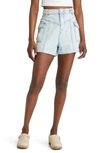 Blanknyc Perry Cargo Pocket Organic Cotton Mom Shorts In Happy Dance