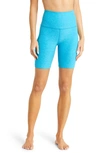 Beyond Yoga High Waist Biker Shorts In Blue Glow Heather