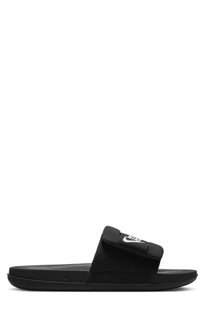 Nike Offcourt Adjust Slider In Black In Black/white/black