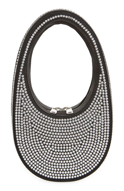 Coperni Black Mini Swipe Bag In Black Crystal