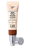 It Cosmetics Cc+ Nude Glow Lightweight Foundation + Glow Serum With Spf 40 And Niacinamide Deep 1.1 oz / 32 ml In Deep