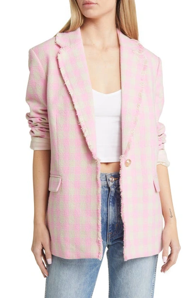 Vero Moda Bree Kae Check Tweed Blazer In Bonbon Checks Birch