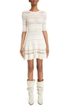 Isabel Marant Étoile Fauve Crocheted Knit Mini Dress In Ecru