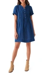 Faherty Gemina Basketweave Dress In Indigo