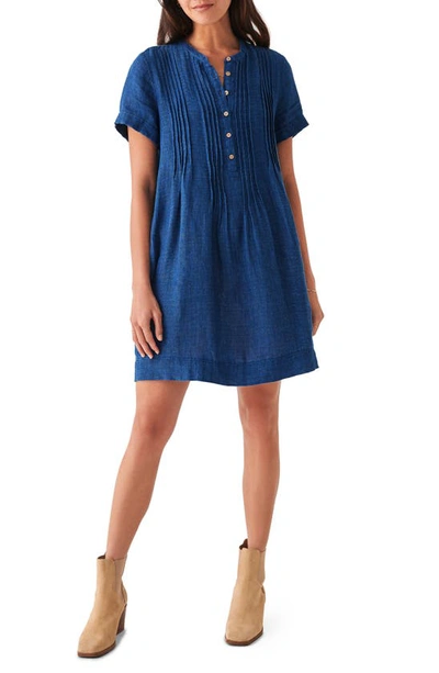 Faherty Gemina Basketweave Dress In Indigo