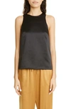Loulou Studio Estor Silk Satin Tank Top In Black