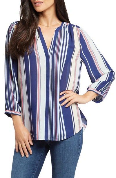 Nydj Women's Striped Pintuck Blouse In Multi