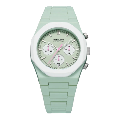D1 Milano Watch Polychrono 40.5mm In Green/white