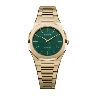 D1 Milano Watch Ultra Thin Bracelet 34mm In Gold/green