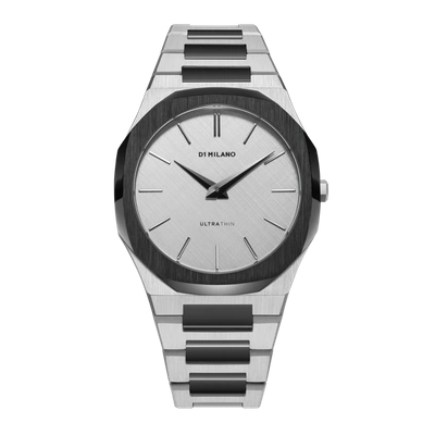 D1 Milano Watch Ultra Thin Bracelet 38mm In Gun Metal/silver