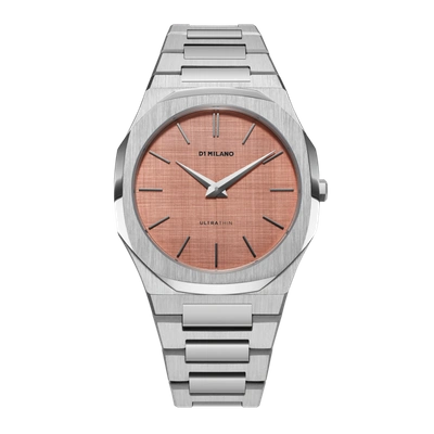 D1 Milano Watch Ultra Thin Bracelet 40mm In Pink/silver