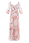 Needle & Thread Hummingbird Iris Bloom Gown In Multi