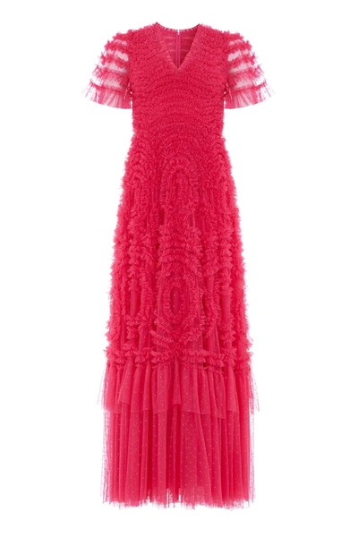 Needle & Thread Verity Ruffle V-neck Gown In Pink