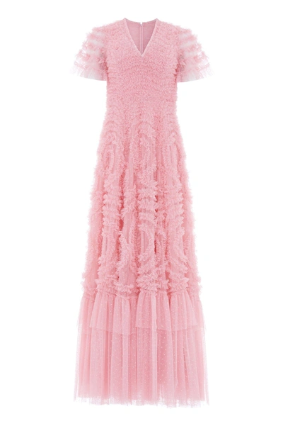 Needle & Thread Verity Ruffle V-neck Gown In Pink