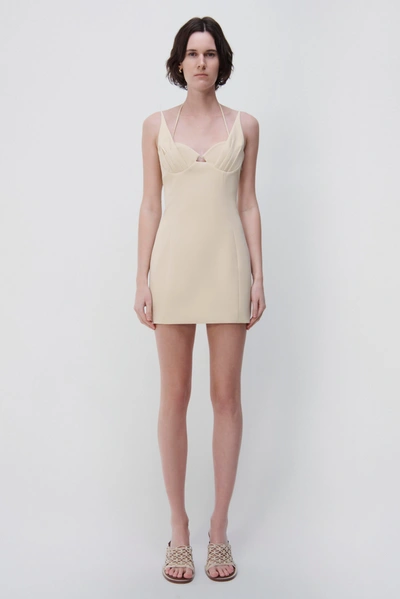 Jonathan Simkhai Vanesa Draped Mini Dress In Dried Pineapple