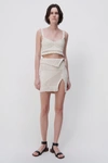 Simkhai Fina Patchwork Wrap Skirt In Cream