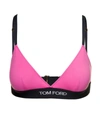 TOM FORD TOM FORD PINK TRIANGLE BRA WITH LOGO IN STRETCH MODAL WOMAN