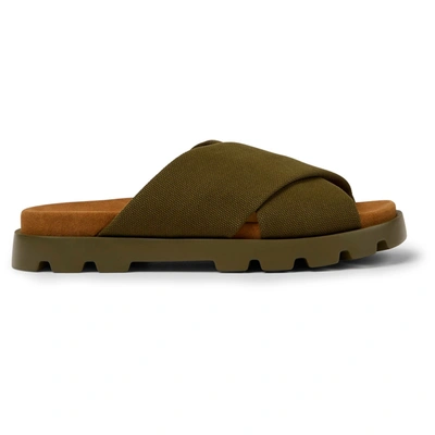 Camper Brutus  Sandals In Cotton In Dark Green